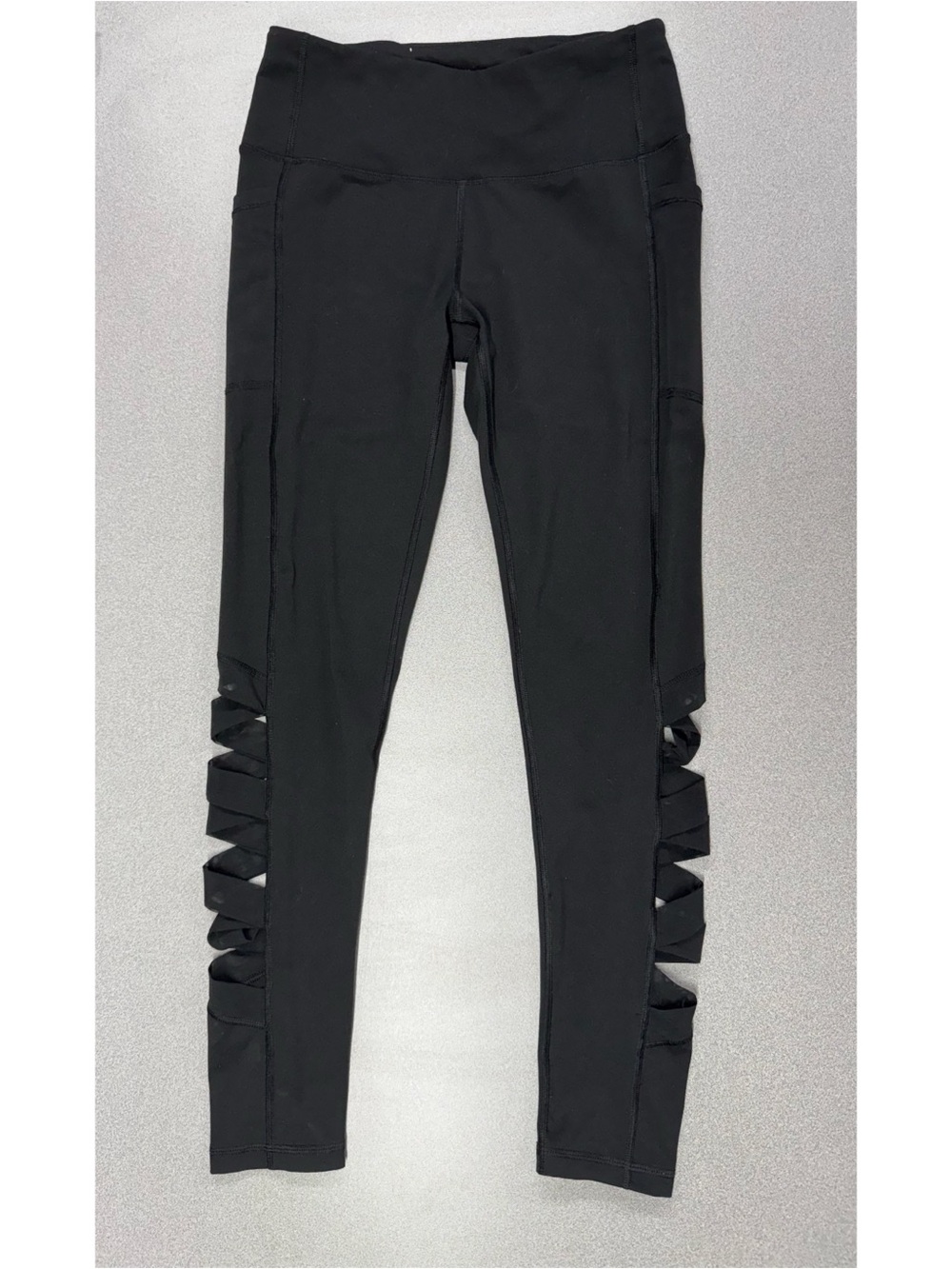 Victoria's Secret Sport Black Leggings with Crisscross Side Panels